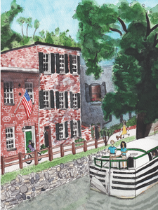 Georgetown canal watercolor print