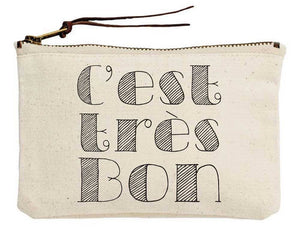 Cest Tres Bon Canvas Pouch