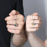Little Prince Planet Moon Necklace in 925 Sterling Silver
