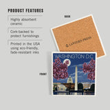 CERAMIC COASTER Washington, DC, Night Scene