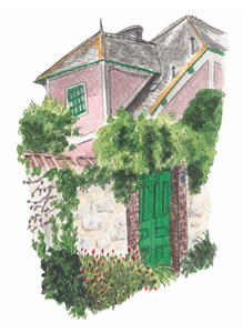 Monet's House, Giverny watercolor print