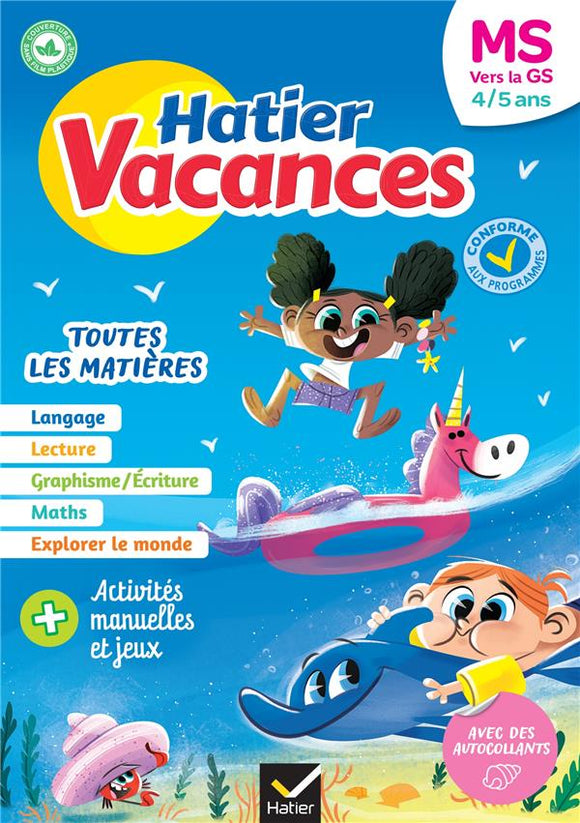 HATIER VACANCES - CAHIER DE VACANCES 2025 DE LA MS VERS LA GS 4/5 ANS - POUR REVISER SON ANNEE DANS