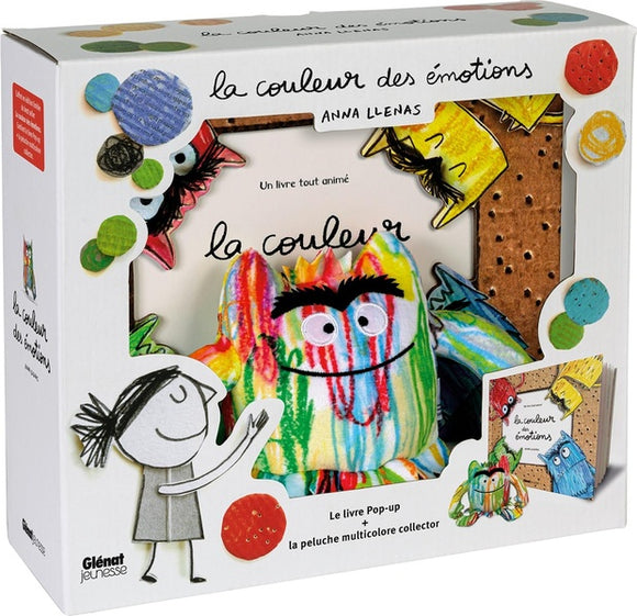 LE MONSTRE DES COULEURS - COFFRET COULEURS DES EMOTIONS. POP-UP ET PELUCHE MULTICOLORE - COFFRET COU