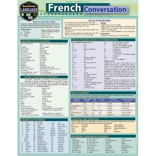 FRENCH CONVERSATION: A QUICKSTUDY LANGUAGE REFERENCE GUIDE (SECOND EDITION NEW EDITION UPDATED & R