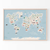 Playful world map world map children's poster