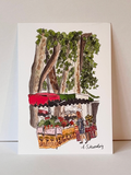 Aix-en-Provence farmer's market watercolor print