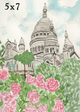 Sacre-Coeur watercolor print