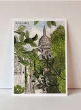 Sacre-Coeur, Montmartre watercolor print