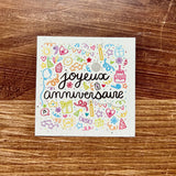 Square card 9*9 cm happy birthday