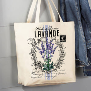 Vintage French Lavender 12 oz Canvas Tote Bag