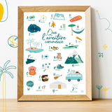 Adventurer's alphabet children's poster