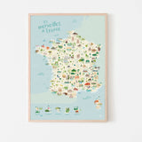 Fun poster map of France